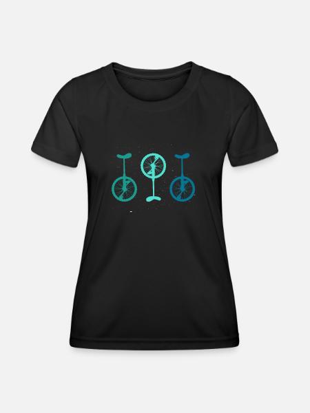 Vintage Einräder - Frauen Funktions-T-Shirt - Schwarz