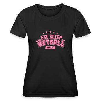 Balle de filet joueuse - T-shirt sport Femme - noir - Devant - AI Model Female 172 light (172cm)