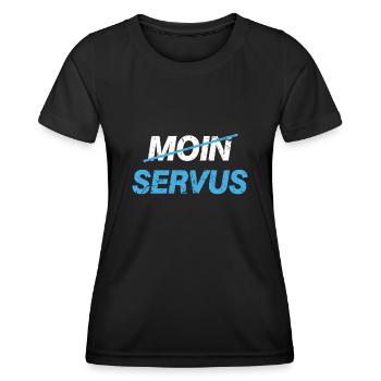 Bayern Bayer Servus Bayernfan - Frauen Funktions-T-Shirt - Schwarz - Vorne - AI Model Female 172 light (172cm)