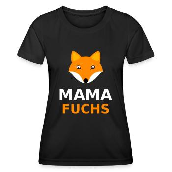 Mama Fuchs Partnerlook - Frauen Funktions-T-Shirt - Schwarz - Vorne - AI Model Female 172 light (172cm)