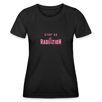 Cancer Cellular Anti 5G Radiation 5G Opponents - T-shirt sport Femme - noir - Devant - AI Model Female 172 light (172cm)
