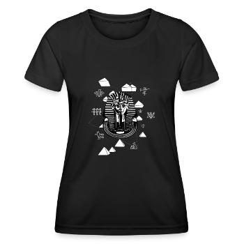 Antike ägyptische Symbole Pharao und Hieroglyphen - Frauen Funktions-T-Shirt - Schwarz - Vorne - AI Model Female 172 light (172cm)