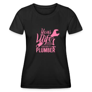 Plombier équipe plomberie plombier plombier - T-shirt sport Femme - noir - Devant - AI Model Female 172 light (172cm)