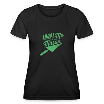 Operation team training bricklayer bricklaying bricklayers - Women's Functional T-Shirt - black - Front - AI Model Female 172 light (172cm)