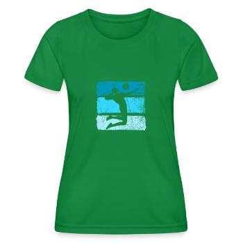 Vintage volleyball volleyball player - Women's Functional T-Shirt - kelly green - Front - AI Model Female 172 dark (172cm)