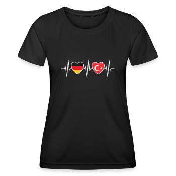 Heartbeat Heartbeat Allemagne Turquie w 0736 - T-shirt sport Femme - noir - Devant - AI Model Female 172 light (172cm)