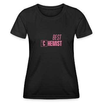 Chimiste Chimiste Professeur de Chimie Équipe Chimiste - T-shirt sport Femme - noir - Devant - AI Model Female 172 light (172cm)
