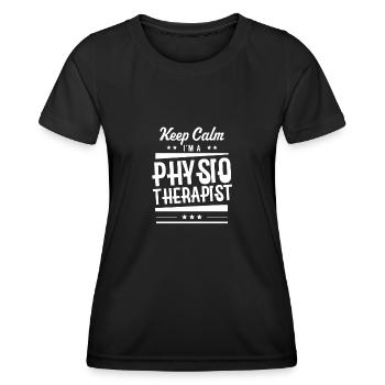 Profession d'équipe physiothérapie physiothérapeute physiothérapie - T-shirt sport Femme - noir - Devant - AI Model Female 172 light (172cm)