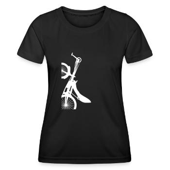 Liegerad Fahrrad - Frauen Funktions-T-Shirt - Schwarz - Vorne - AI Model Female 172 light (172cm)