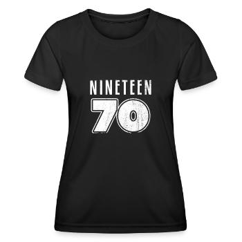 1970 - Frauen Funktions-T-Shirt - Schwarz - Vorne - AI Model Female 172 light (172cm)