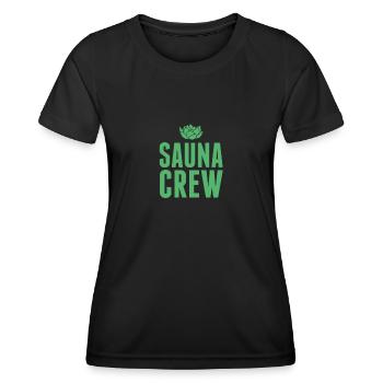 Sauna Mannschaft - Frauen Funktions-T-Shirt - Schwarz - Vorne - AI Model Female 172 light (172cm)