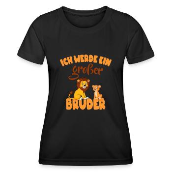 Großer Bruder Löwe - Frauen Funktions-T-Shirt - Schwarz - Vorne - AI Model Female 172 light (172cm)