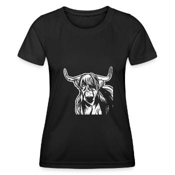 Scottish highland cattle highland cattle - Women's Functional T-Shirt - black - Front - AI Model Female 172 light (172cm)