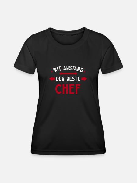 Beste Chef mit Abstand - Frauen Funktions-T-Shirt - Schwarz