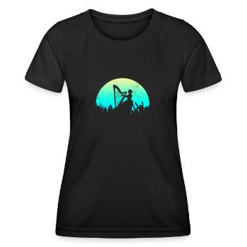 Harpe céleste - T-shirt sport Femme - noir - Devant - AI Model Female 172 light (172cm)