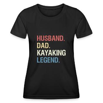 Mari papa légende du kayak | Cadeau de kayak - T-shirt sport Femme - noir - Devant - AI Model Female 172 light (172cm)