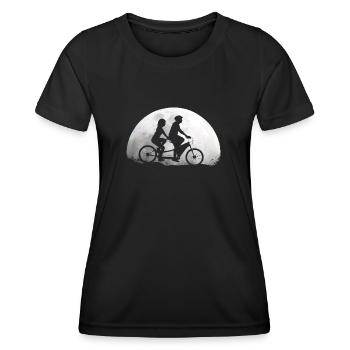 Tandemfahrrad Mond Tandem - Frauen Funktions-T-Shirt - Schwarz - Vorne - AI Model Female 172 light (172cm)