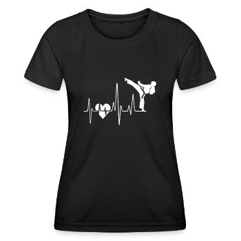 Karate Karate Herzschlag - Frauen Funktions-T-Shirt - Schwarz - Vorne - AI Model Female 172 light (172cm)
