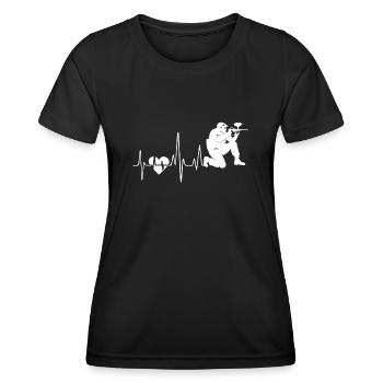 Paintball Paintball Heartbeat - Women's Functional T-Shirt - black - Front - AI Model Female 172 light (172cm)