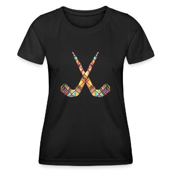 Alphorn Alphorn Geometric - Frauen Funktions-T-Shirt - Schwarz - Vorne - AI Model Female 172 light (172cm)