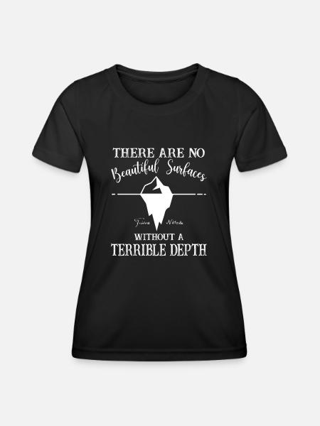 Schreckliche Tiefe | Nietzsche - Frauen Funktions-T-Shirt - Schwarz