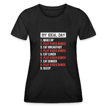 Mein ideales Spiel Videospiele spielen - Frauen Funktions-T-Shirt - Schwarz - Vorne - AI Model Female 172 light (172cm)
