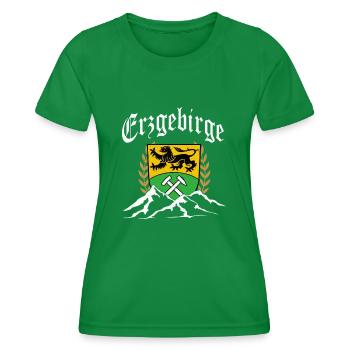 Armoiries d'Erzgebirge Montagnes Erzgebirgler Ossi - T-shirt sport Femme - vert - Devant - AI Model Female 172 dark (172cm)