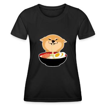 Ramen Verrückt Shiba Hund Japanische Nudeln Ramen - Frauen Funktions-T-Shirt - Schwarz - Vorne - AI Model Female 172 light (172cm)