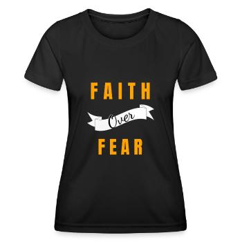 Christliche Kleidung Christliche Kleidung - Frauen Funktions-T-Shirt - Schwarz - Vorne - AI Model Female 172 light (172cm)