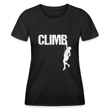 Climb Escalade Climber en rappel Design alpinisme - T-shirt sport Femme - noir - Devant - AI Model Female 172 light (172cm)