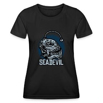 Deep sea frogfish Seadevil - Women's Functional T-Shirt - black - Front - AI Model Female 172 light (172cm)