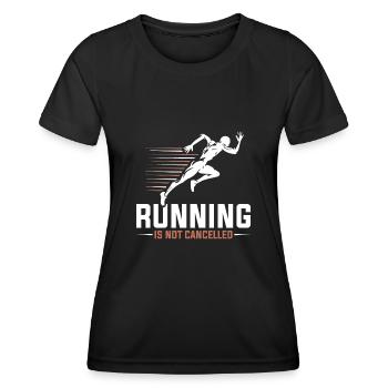 T-shirt en cours d'exécution "La course n'est pas annulée" - T-shirt sport Femme - noir - Devant - AI Model Female 172 light (172cm)