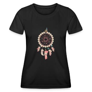 Dream catcher Indian beaded feathers - Women's Functional T-Shirt - black - Front - AI Model Female 172 light (172cm)