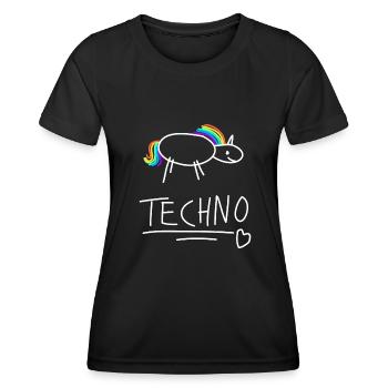 techno musik music electronic hardtekk goa house - Frauen Funktions-T-Shirt - Schwarz - Vorne - AI Model Female 172 light (172cm)