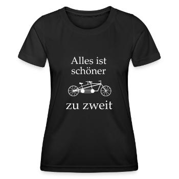 Tandem Zweisamkeit - Frauen Funktions-T-Shirt - Schwarz - Vorne - AI Model Female 172 light (172cm)