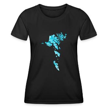 Faroe Islands Polygon Style Map - Geometric - Women's Functional T-Shirt - black - Front - AI Model Female 172 light (172cm)