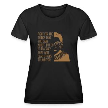 Ruth Bader Ginsburg Führende Stimme zum Frauenrecht - Frauen Funktions-T-Shirt - Schwarz - Vorne - AI Model Female 172 light (172cm)