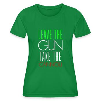 Funny Italian Leave The Gun Take The Cannoli - T-shirt sport Femme - vert - Devant - AI Model Female 172 dark (172cm)