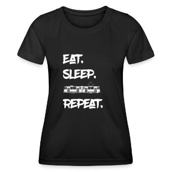 Eat Sleep KT4D Repeat Straßenbahn Tram T-Shirt - T-shirt sport Femme - noir - Devant - AI Model Female 172 light (172cm)