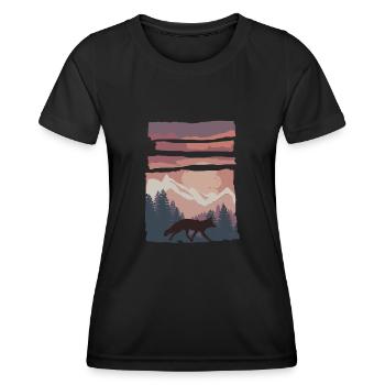 Fuchs Waldtier Geschenk - Frauen Funktions-T-Shirt - Schwarz - Vorne - AI Model Female 172 light (172cm)