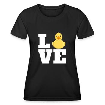Amour canard de bain Amoureux de canards - T-shirt sport Femme - noir - Devant - AI Model Female 172 light (172cm)