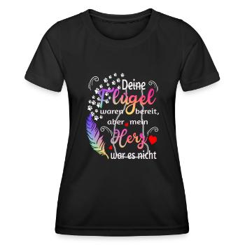 Tes ailes étaient prêtes Mon coeur n’était pas - T-shirt sport Femme - noir - Devant - AI Model Female 172 light (172cm)