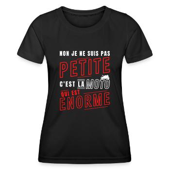 Je ne suis pas petite c'est la moto qui est énorme - T-shirt sport Femme - noir - Devant - AI Model Female 172 light (172cm)