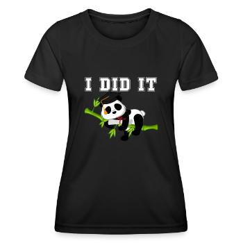 I Did It Cute Graduation Kawaii Panda With Diploma - T-shirt sport Femme - noir - Devant - AI Model Female 172 light (172cm)
