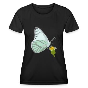 Papillon avec fleur - T-shirt sport Femme - noir - Devant - AI Model Female 172 light (172cm)