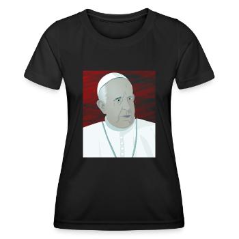 Pape François Vatican Vatican Saint-Pierre - T-shirt sport Femme - noir - Devant - AI Model Female 172 light (172cm)