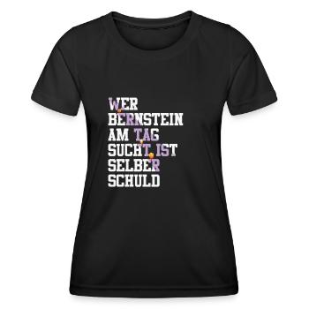Bernstein Strand Urlaub Lampe Ostsee Geschenkidee - Frauen Funktions-T-Shirt - Schwarz - Vorne - AI Model Female 172 light (172cm)