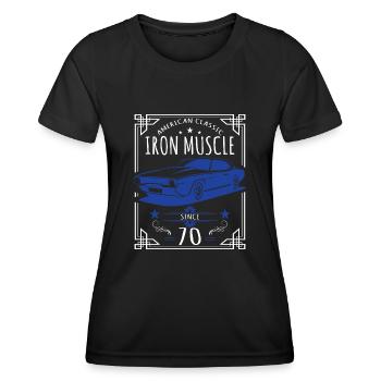 Classic Iron Muscle Vintage Car Design - Frauen Funktions-T-Shirt - Schwarz - Vorne - AI Model Female 172 light (172cm)
