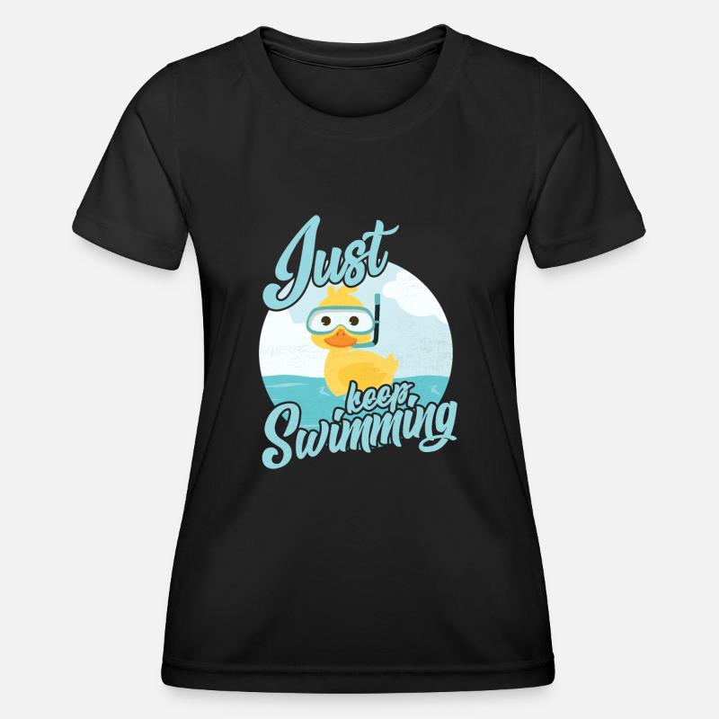 Just keep Swimming, little Duck - Women's Functional T-Shirt - black