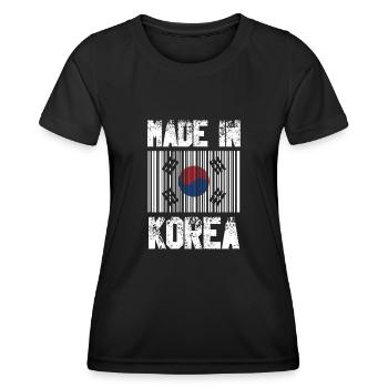 Made in Korea - Frauen Funktions-T-Shirt - Schwarz - Vorne - AI Model Female 172 light (172cm)